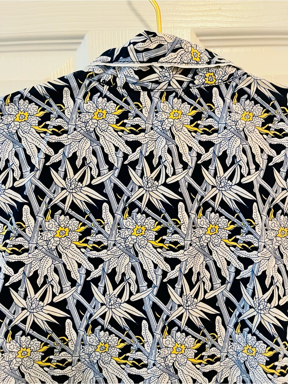 Brooks Brothers Floral Botanical Pajama Set Navy Blue Yellow M - Picture 7 of 16